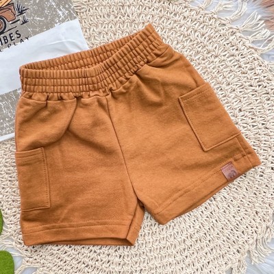 Conj. Regata Surfing Time e Bermuda em Moletinho - Areia e Ferrugem